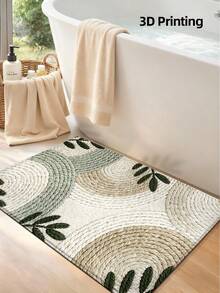 DAJIANG 1pc Woven Texture Door Mat Long Strip Rug, Multicolor 3D Vintage Print Pattern Cashmere Carpet, TPR Non-Slip Backing Floor Mat, Suitable For Bathroom, Indoor, Hallway, Bedroom, Living Room, Bedside, Machine Washable Easy To Clean Entryway Mat - Multicolor - View 8