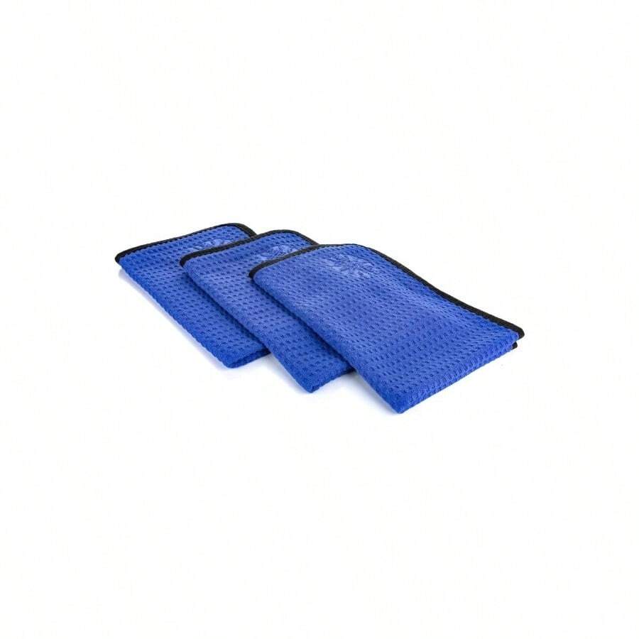 Dry Me A River Professional Korean 70/30 Microfiber Waffle - Weave Drying Detailing Towels 16x24 Navy Blue - 16in X 24in + Blue - View 1
