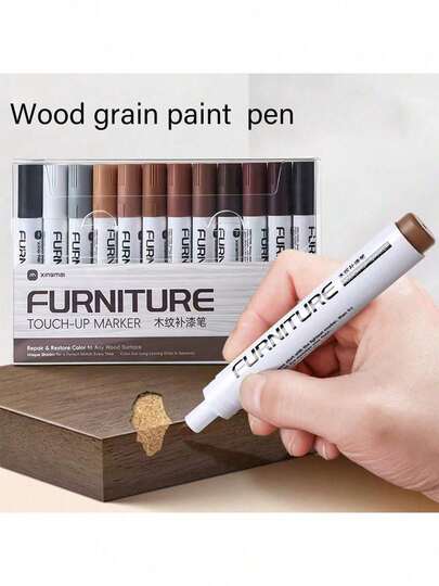 Low Odor Furniture Repair Paint Pen Suitable For Wood And Metal Multi-Color Scratch Repair Kit To Meet Your Needs In Different Scenarios Repair Cabinets, Doors, Sofas, Tables And Chairs, Wooden Cabinets, Floors, Car Interiors, Scratches On Bags Quick Drying, (New And Old Versions Are Shipped Randomly)