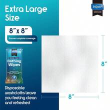 TTJM Body Wipes For Adults Bathing No Rinse Adult Wash Cloths Extra Large Bathing Wipes For Incontinence 8"X 8" In 48 Count By - Thick6Packsof8 - View 5