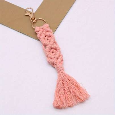 1pc [Hand-Woven Tassel Keychain] Hand-Woven Tassel Keychain Pendant Ornaments For Car Key Decoration