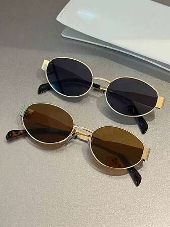 2 st/1 st ultralätta ovala modeglasögon, Y2K-märkesstil solskyddsglasögon, eleganta accessoarer för sommaren, dammodeglasögon, höst- och vinterkläder, strandaccessoarer, retro Y2K exklusiva glasögon, affärs- och fritidsgåvor, lämpliga för vardagsbruk, strand, semester, promenader, shopping, bilkörning, gatufotografering, modetidnings catwalk