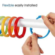 Colorful Shower Curtain Hooks - 12 Pcs Circular Plastic Shower Curtain Rings For Bathroom - O Shaped Rainbow Color Shower Hooks Rings For Shower Curtain Rod,RainbowColor - RainbowColor - View 4