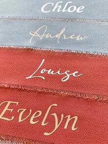 Personalised Silk Wedding Ribbon, Wedding Chiffon Ribbon Name Tag, Ribbon Placecard For Wedding, Bridal Shower Personalised Bow Bridesmaid Gift Patchwork Batting, Cotton Interlining, DIY Crafts Fabric, Sewing Accessories, Quilting Material, Adhesive Fabric, Interfacing Material, Craft Filler, Sewing Projects, DIY Sewing, Craft Sewing Filler, Patchwork Material, Quilting Accessory - Multicolor Ribbons - View 4