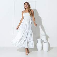 Knot Gathered Hem With Ruffle, Butterfly Knot, Tweed Knot Gathered Hem With Ruffle, Beach. - trắng - Xem 1