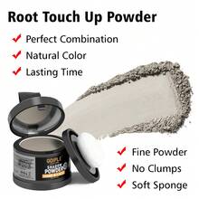 Goiple 0.18oz/5g Light Gray Hairline Powder, Waterproof & Sweat-Proof, Lace Wig Root Concealer, Shadow Powder For Filling Sparse Hairline, Comes With Soft Sponge Puff, Fiber Powder For Sparse Hair & Beard, Includes Mirror, Hair Coloring & Makeup Tool - Light Grey - View 5