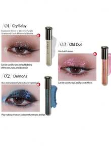 GIRLCULT Illusion Liquid Eyeshadow 03 Vintage Doll, Fine Pearlescent, Sparkling Effect, Lightweight Liquid Formula, Creamy Texture, High Color Payoff, Easy To Blend, Long-Lasting, Smudge-Proof - 03 Old Doll - 查看 6