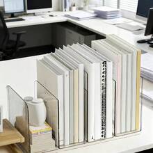 1pc Transparent Acrylic Desktop Bookshelf, Book Stand, Office/Student Document/Book Storage Rack