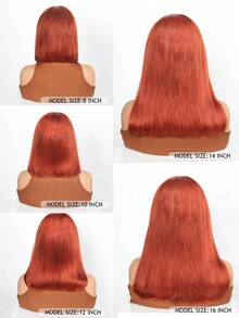 Bye-Bye Knots 6x4 Lace Reddish Brown Straight Bob Human Hair Wig - Glueless Virgin Hair Wig With Pre-Bleached Invisible Knots, 180% Density, Adjustable Elastic Cap For All Light Beige Tones & Occasions, Versatile Hairpiece, Natural Hair Look - Multicolor - View 7