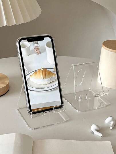 2/1 Pc Unisex Mixed Color Desktop Phone Holder Lightweight & Durable Material With Non-Slip Edge/Convenient Charging Port/Universal For Phones & Tablets Suitable For Home/Office/Study/Travel Portable Cute Stylish Stable Stand For Valentine's Day Mother's Day Father's Day Graduation Season Gift