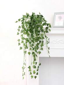 2 件装人造西瓜叶、红薯叶、海棠叶壁挂藤蔓、假植物