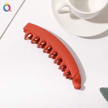Qiyue PC Matte Banana Clip Vertical Clip Elegant High Ponytail Fixing Tool Claw Clip Hair Clip Shark Clip - PC13cm香蕉夾-磨砂黑色 - 查看 8