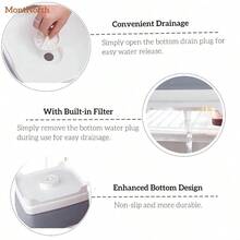 XAPY Collapsible Wash Basin 9L Foldable Dish Tub With Drain Plug Pable Collapsible Dish Basin Camping Sink For Washing Dishes Laundry And  Use G - 杏色 - 查看 6