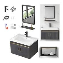 Lavabo Marmol Rectangular Minimalista Moderno 60*40cm Gris Claro - Gris - Ver 3