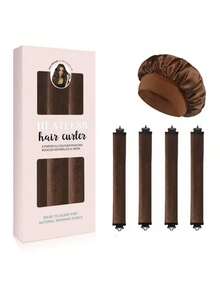 4件套卷发器套装，盒装设计，含睡眠帽，无需加热，方便实用，卷发工具，泡沫卷发器，睡眠造型工具，女士适用 - 粉色 - 查看 4