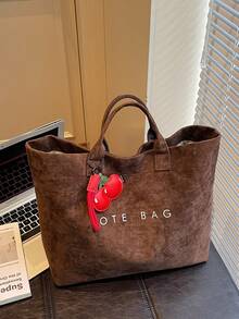 1个BEIKAMU纯色时尚大容量手提包，双提手多功能手提包，适合日常通勤、购物 - 咖啡 - 查看 8