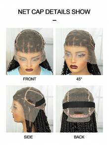 A ANYTIME 合成全蕾丝波西米亚风辫子假发，盒式辫女神假发，卷发渐变金色玉米辫假发