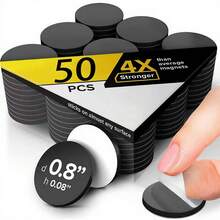 Peel & Stick Strong Magnet Dots (50-Pack) - Permanent Adhesive Backing For Heavy Duty Hold On Whiteboard, Fridge, Metal - Easy DIY, Crafts & School Projects, No-Residue