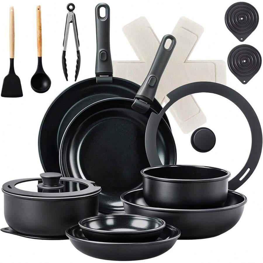 23 Pcs Cookware Set Nonstick Pots And Pans With Glass Lids, Dishwasher - mặc định - Xem 1