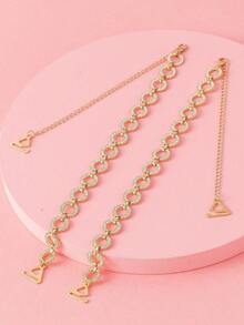 2 Pcs/ 1 Pair Rhinestone Bra Strap Decorative Adjustable Invisible Shoulder Strap Silvery Nonskid Bra Belt Lingerie Straps For Women Bra Tops Wedding Dress For Rave