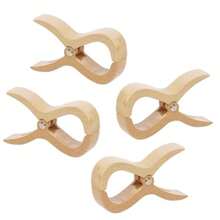 Wooden Pegs Large Wooden Clothes Pegs Pack Of 4 1 - Beige - View 1