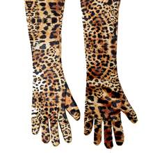 Halloween Makeup Party Opera Stage Performance Evening Dress Women Long Fashion Leopard Print Gold Velvet Gloves - 豹紋55cm - 查看 4