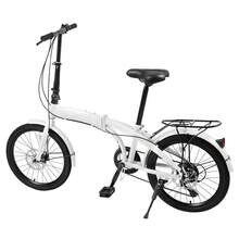 20-Inch Folding Bike With 7-Speed Gears, Compact And Portable Foldable Bicycle With Adjustable Seat For Easy Storage And Commuting - White, Black - View 6