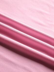 Women's Summer Y2K Geometric Pattern Solid Color Round Neck Short Sleeve Casual Loose T-Shirt - Pink - View 5