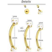 316L Piercing Jewelry Jewelry Eyebrow Ring Hypoallergenic Tongue Ring Daith Earrings Piercing Jewelry Men And Women Curved Barbell Tragus Piercing Jewelry - Multicolor - View 3