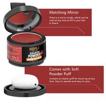 Goiple 5g Red-Brown Hairline Concealer Powder, Waterproof And Sweat-Resistant, Suitable For Covering Gray Roots And Sparse Hairline, Includes Soft Sponge Puff, Fiber Powder To Fill In Sparse Hairline, Comes With Mirror, Hairstyling And Makeup Tool - Red Brown - View 7