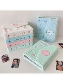 1pc INS Original Envelope Plush Storage Album, 4-Slot Card Album For Fandom, Student Instant Photo Album Scrapbook - Multicolor - View 2