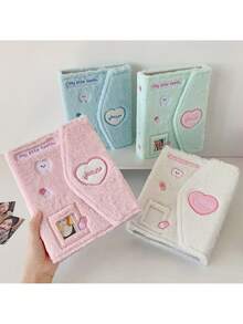 1pc INS Original Envelope Plush Storage Album, 4-Slot Card Album For Fandom, Student Instant Photo Album Scrapbook - Multicolor - View 7