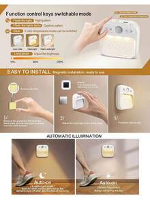 1pc Motion Sensor Smart Wall Light, Soft Glow Bedside Night Light, Wireless Adhesive Bedroom Ambient Lamp, Suitable For Dorm Bedside Lighting, Study Corner Supplementary Lighting, Night Time Sensing, Cozy Scene Decoration And Multi-Space Adaptation - Sensor Night Light - View 12