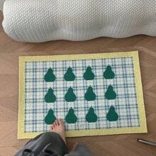 Holiday Apple Pattern PVC Floor Mat, Non-Slip And Washable Carpet, Suitable For Use In Offices, Entrances And Porches - Christmas Theme Carpet - Multicolor - View 9