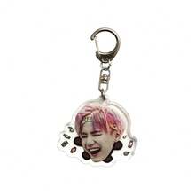 1pc Q-Version Keychain, 2025 New Cartoon Big Head Keyring, Cute KPOP Idol Bag Pendant, Acrylic PVC Fan Merchandise, Backpack & Car Key Decor, Pop Music Collectible, ARMY Fan Birthday & Holiday Gift - Multicolor - View 11