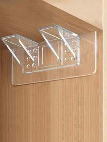 2个/4个/8个加厚隔板支架，免打孔粘贴式安装，双层板固定扣，适用于厨房橱柜层板、衣柜层板及其他防滑层支架 - 無色 - 查看 5