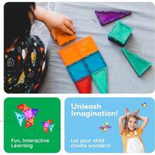 - Juego de 80 Piezas de Azulejos magnticos de construccin con Bloques de construccin educativos con Diamante de Coche, Juguete para Juguetes sensoriales Stem para Desarrollo del - 80 Piezas - Ver 4