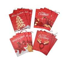 12 pezzi - Nuova borsa regalo di Natale, creativa borsa natalizia con polvere cosparsa