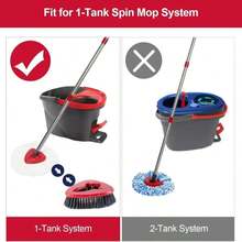 Spin Mop Scrub Brush Head Compatible For O Cedar EasyWring 1-Tank System, Floor Scrubber Mops Head Replacement Cleaning Brush For Bathroom, Kitchen, Tub And Tile, Spin Mop Attachments - ColorB - 查看 2