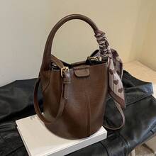 Women's Fashionable Everyday Versatile Minimalist Bucket Handbag - Coffee - View 13