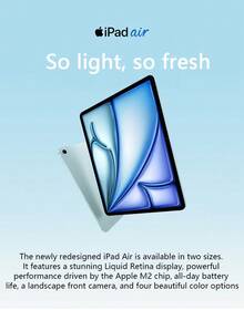 Apple 2024 IPad Air 6, 13-Inch, M2 Chip, Supports Pro Pen, Used Tablet (Air6) 128GB/256GB/512GB Versions With 8GB RAM (Chinese Version, No ESIM) - Starlight - View 2