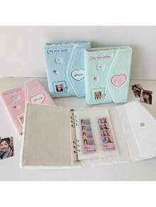 1pc INS Original Envelope Plush Storage Album, 4-Slot Card Album For Fandom, Student Instant Photo Album Scrapbook - Multicolor - View 9