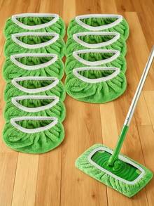 8pcs Super Absorbent Reusable Mop Pads, Polyester Cleaning Cloths, Suitable For Dry & Wet Floor Cleaning, Easy To Replace, Convenient For Home Cleaning, Dry & Wet Wiping | Connecting Pads | Cleaning Cloths, Floor Cleaning Mop - Multicolor - View 7