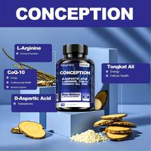 MEGNETA Men'S Fertility Support For Pre-Conception - Zinc, CoQ10, L-Arginine, Tongkat Ali For Motility And Men's Health - 60 Capsules - Hai chai - Tiết kiệm chi phí hơn - Xem 7