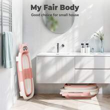 EZIFY Children's Bathtub - A Foldable And Durable Bathtub With Soft Padding, Portable Travel Design, No Sliding Hooks And Detachable, In Gray And Pink, Made Of Durable Glass Material - 粉色 - 查看 6