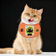 1pc Adjustable Cute Cat Drool Bib For Medium To Large Dogs, Pet Saliva Bib - Multicolor - View 4