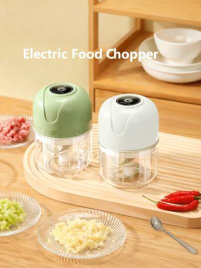 250ml Cordless Electric Onion Chopper Mini Garlic Grinder With Seasoning Spoon, Creative Multifunctional Vegetable And Fruit Slicer Masher, USB Rechargeable Kitchen Blender, Seasoning And Spice Tools, Food Kitchen Gadget, Auxiliary Food Cooking Machine For Home, Outdoor