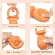 Latex Chew Dog Toys, Novelty Squeaky Pacifier Dog Toys, 5.2\ Durable Pacifier Dog Chew Toys For Small And Medium Dogs(Orange,1 Pcs),Orange - 橘色 - 查看 4