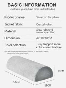1pc Semicircle Beauty Salon Leg Pilow Rest Pad Neck Pilow Memory Foam Contour Orthopedic Washable Pilowcase Ergonomic Side Sleeper - Multicolor - View 4