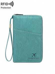 MIYIN [RFID Passport Wallet] RFID Blocking Multi-Functional Passport Holder - Large Capacity Vertical Card Holder, Coin Purse And ID Card Management, Durable Black Travel Wallet For Passport, Cash And Cards, Minimalist Design - Blue - View 9